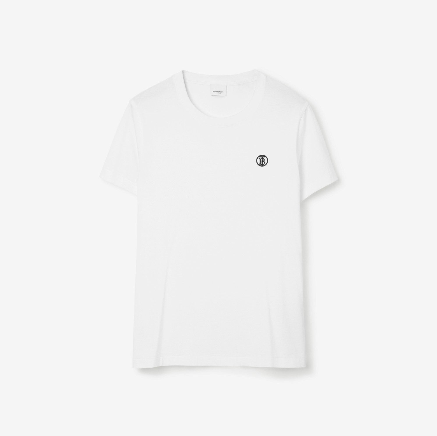 Camiseta em algodão com estampa de monograma (Branco) - Homens | Burberry® oficial