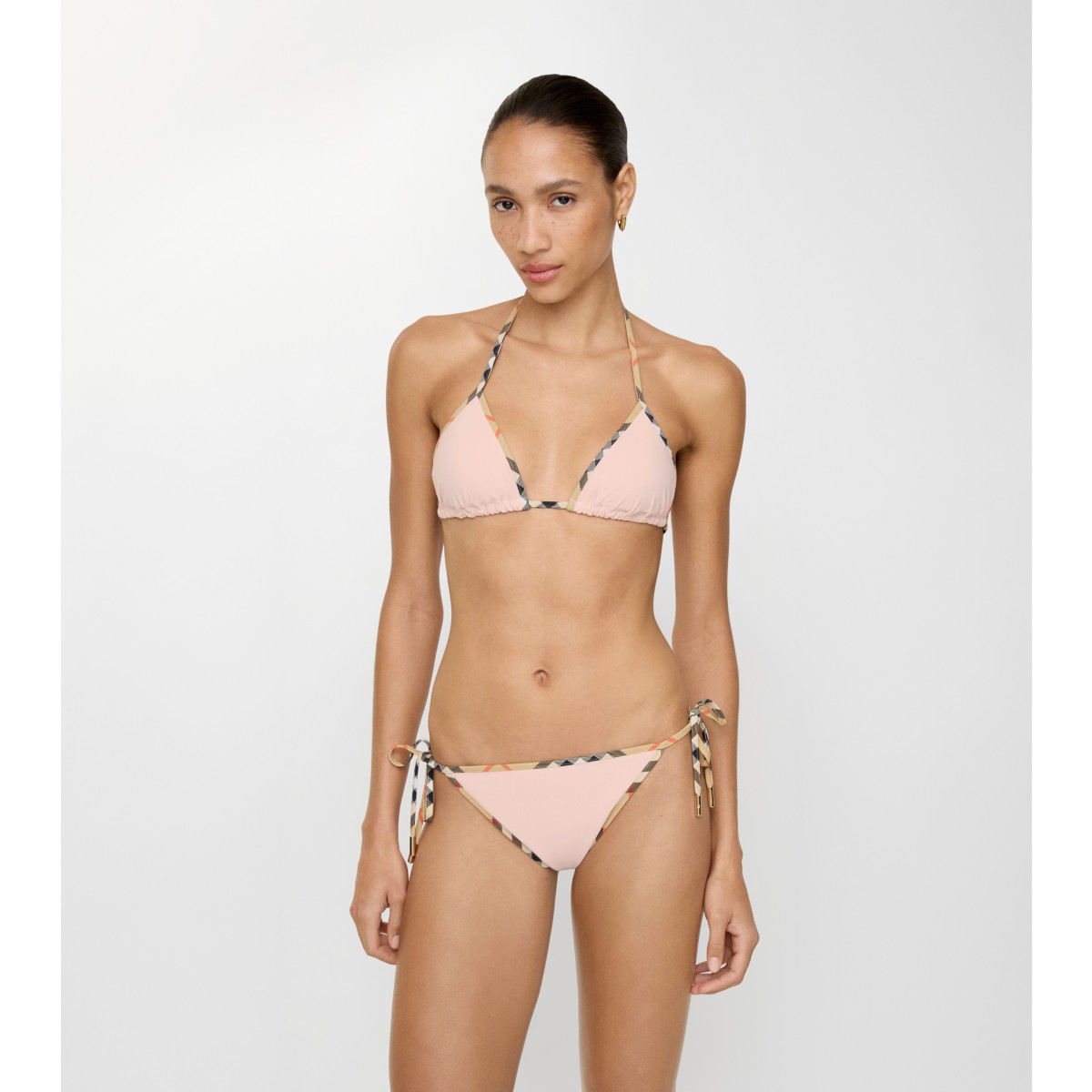  Check Trim Bikini Top