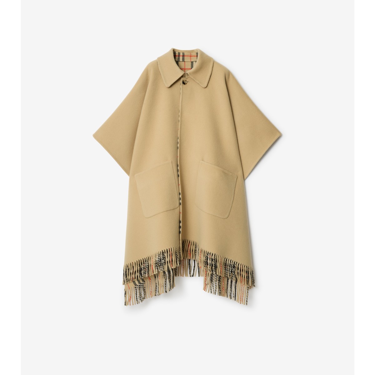  Check Reversible Wool Cape