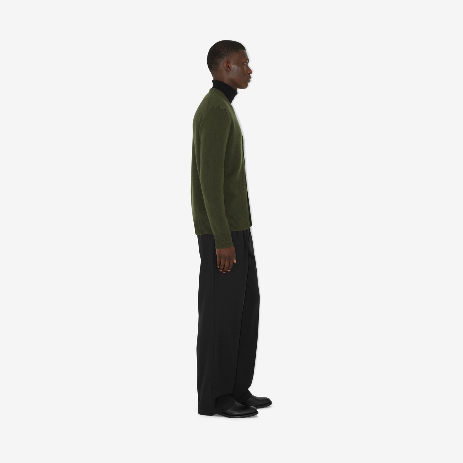 Cardigan in cashmere con EKD (Verde Cachi Scuro) - Uomo | Sito ufficiale Burberry®