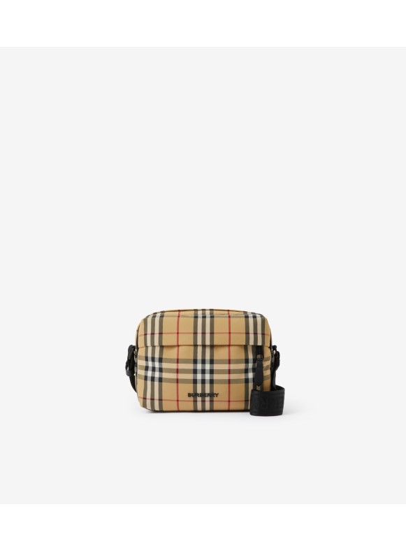 Burberry Men's Paddy Check Motif Crossbody Bag Messenger