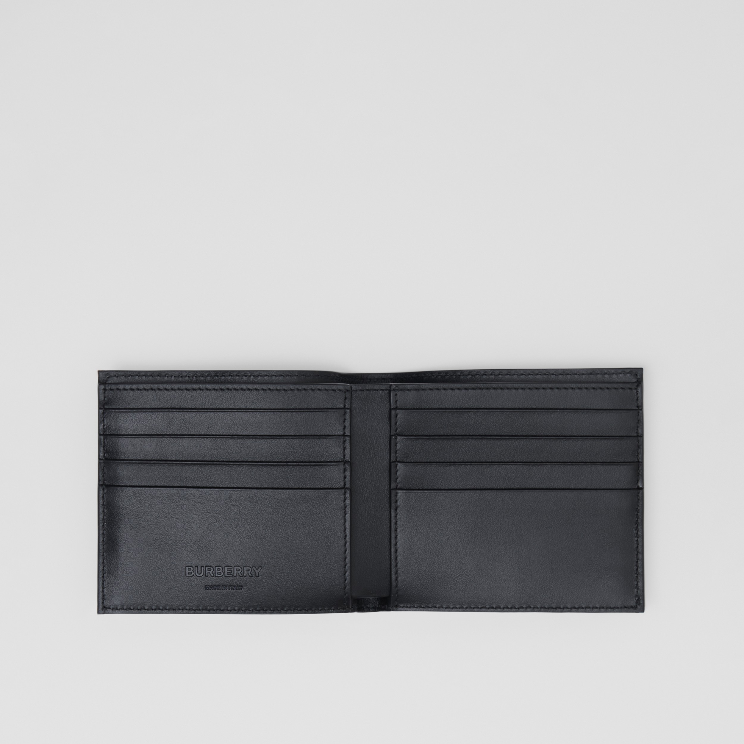 Embossed Leather Bifold Wallet in Black | Burberry® Official - 3