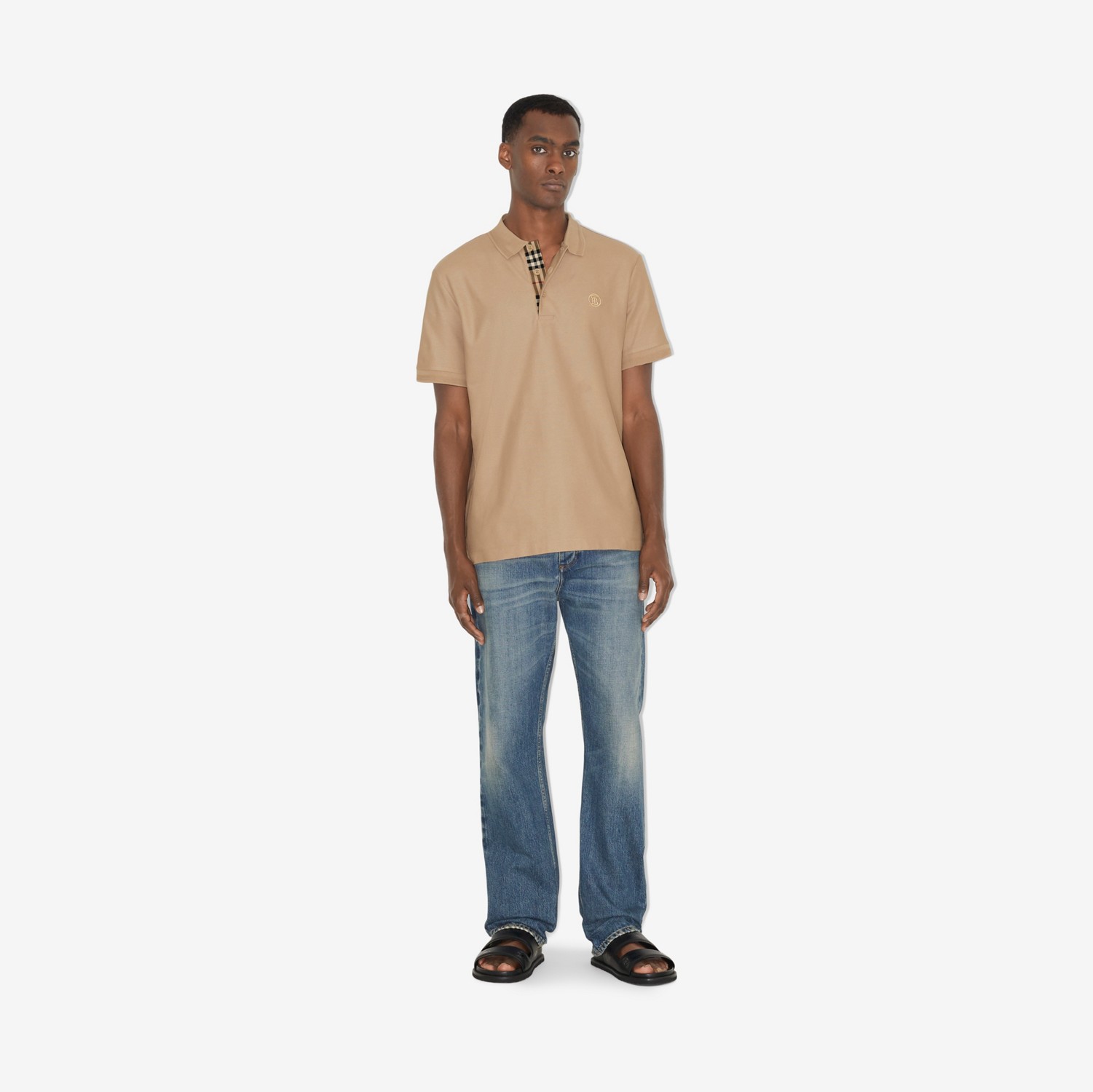 モノグラムモチーフ ポロシャツ (ソフトフォーン) - メンズ | Burberry®公式サイト