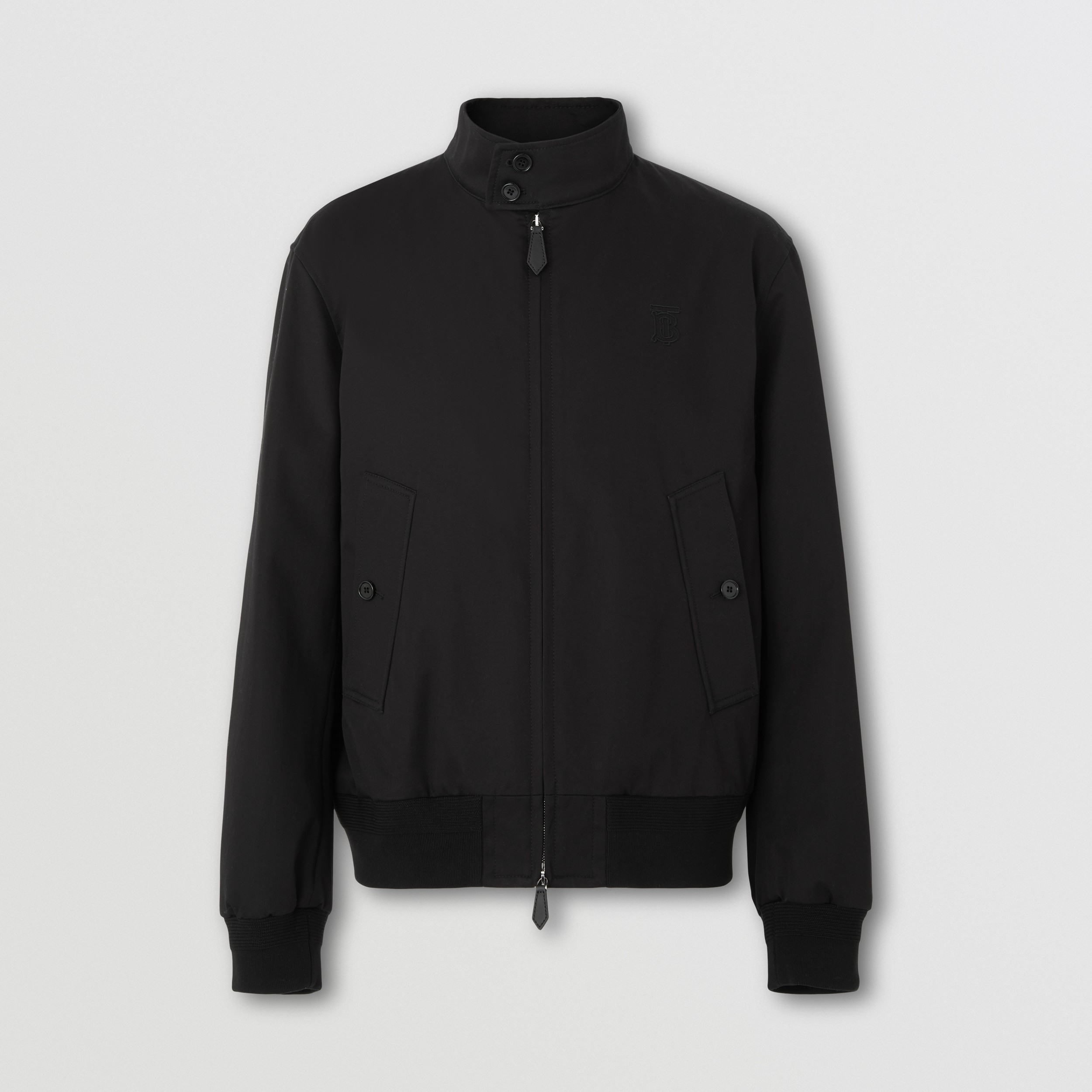 Monogram Motif Cotton Harrington Jacket in Black - Men | Burberry® Official - 4