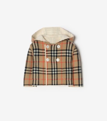 Burberry リバーシブル チェック ウールカシミア ダッフルコート (アイボリー) - チルドレンズ | Burberry®公式サイト