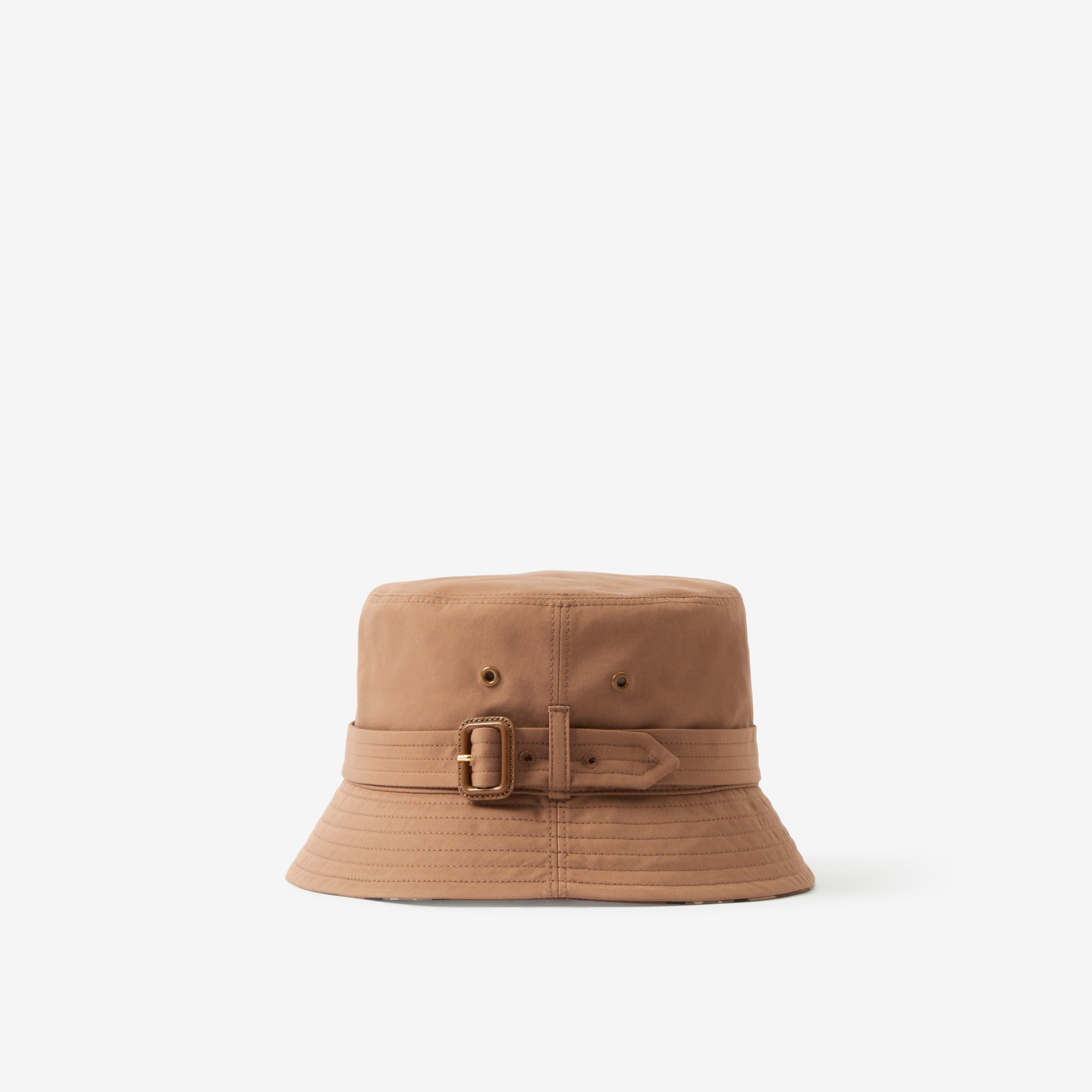 Cotton Gabardine Belted Bucket Hat in Warm Walnut Brown | Burberry® Official - 2