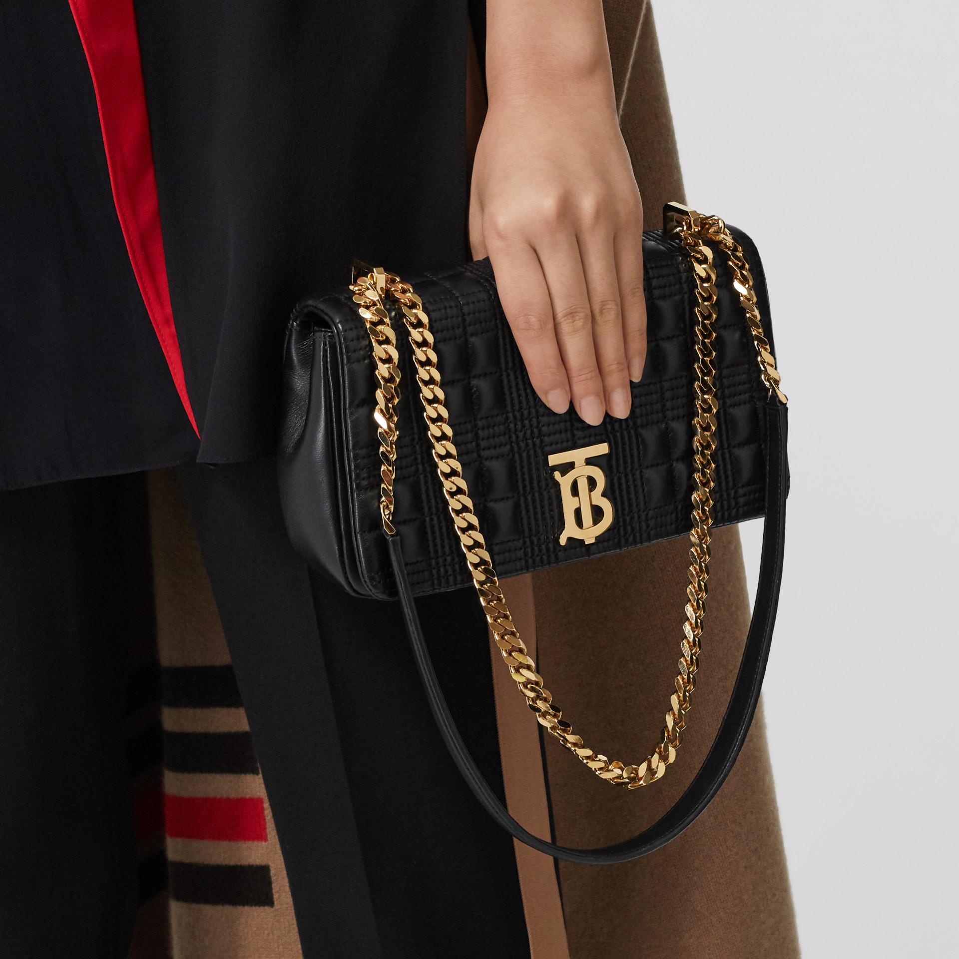 Small Quilted Lambskin Lola Bag in Black/light Gold | Burberry United ...