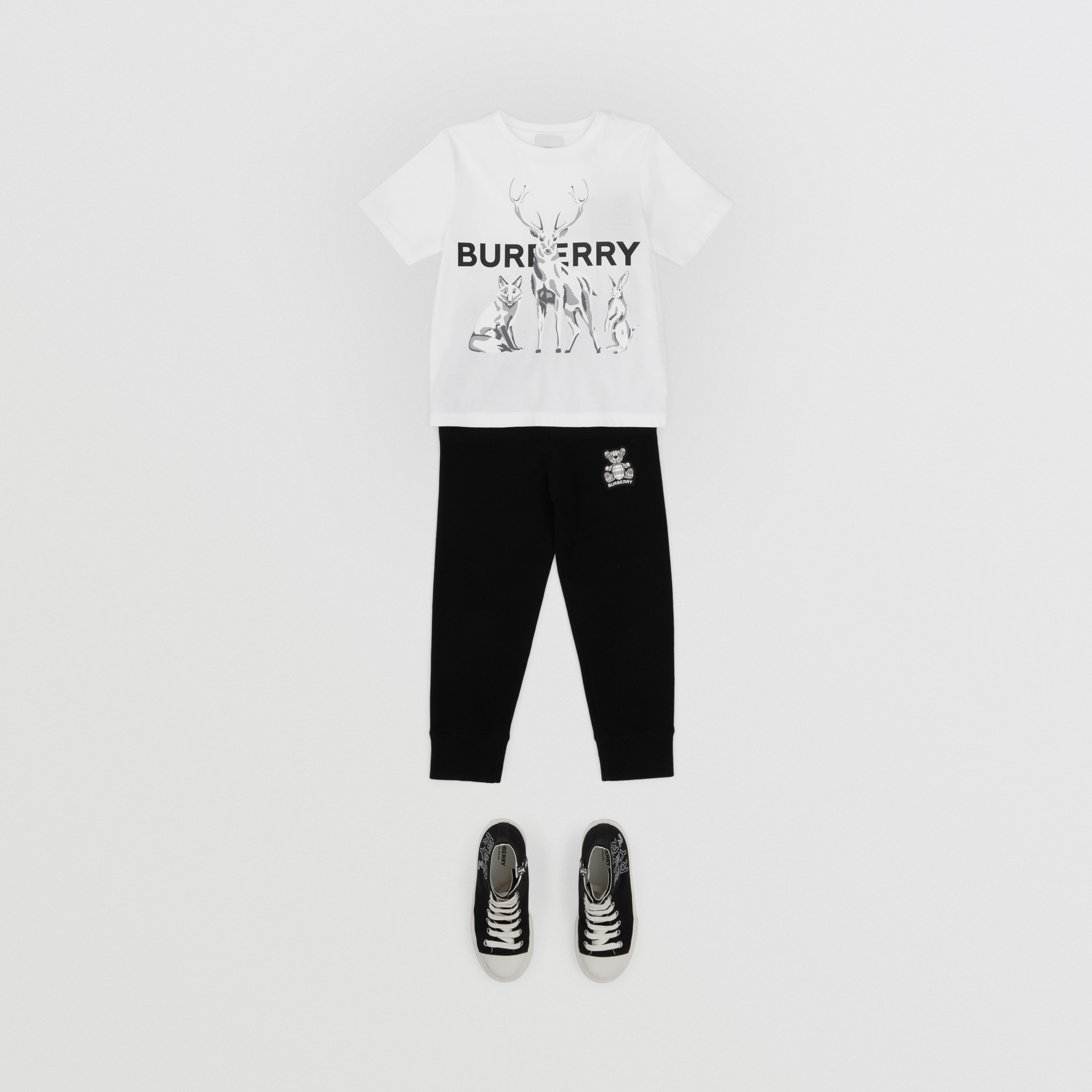 Animal Kingdom Print Cotton T-shirt in White - Children | Burberry® Official - 4