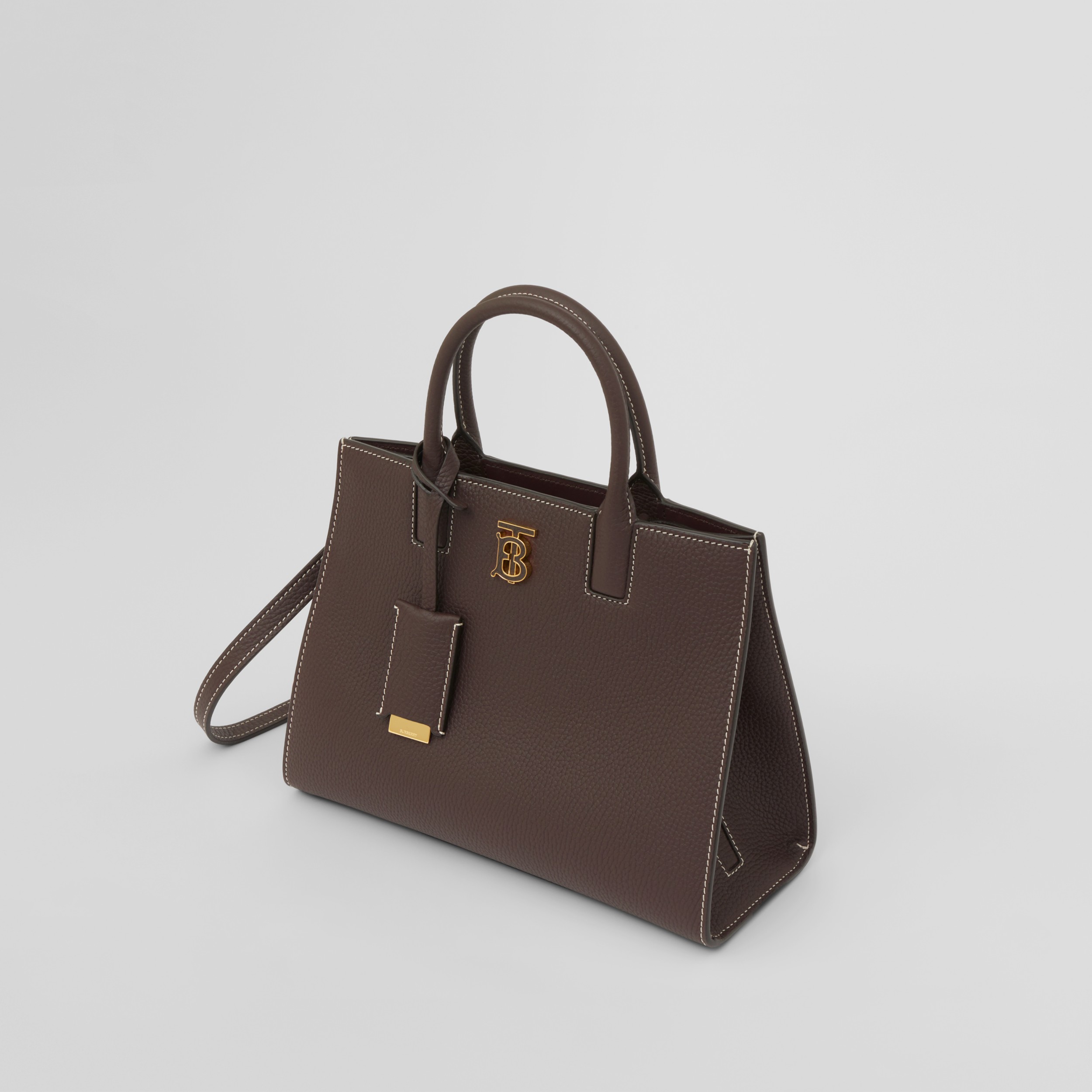 Grainy Leather Mini Frances Bag in Dark Clay Brown - Women | Burberry® Official - 4