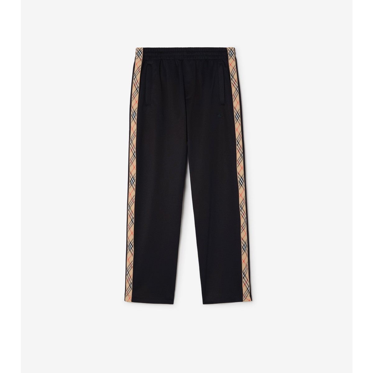  Check Trim Cotton Blend Track Pants