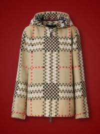 Archive Beige Pixel Check Nylon Hooded Jacket