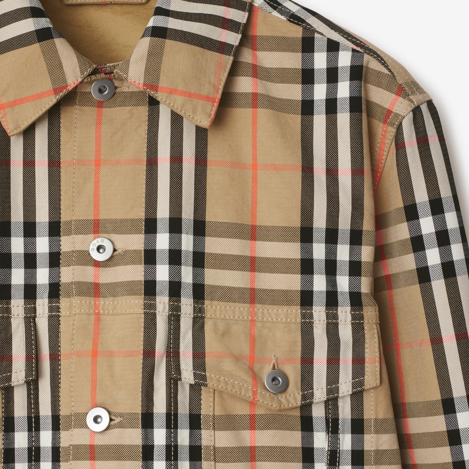 チェック コットンジャケット (サンド) - メンズ | Burberry チェック コットンジャケット (サンド) - メンズ | Burberry