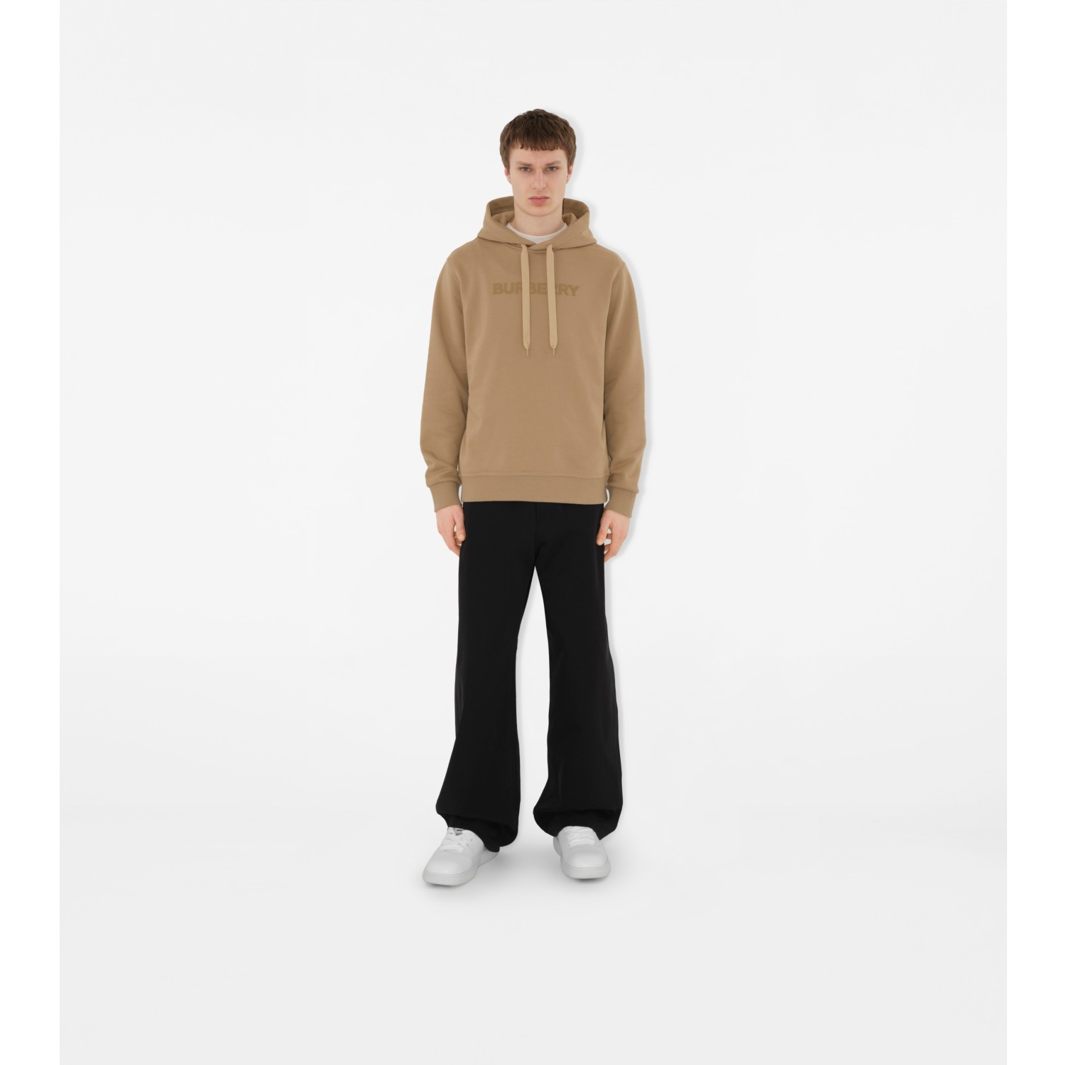Logo Cotton Hoodie in Camel - Men | Burberry® Official