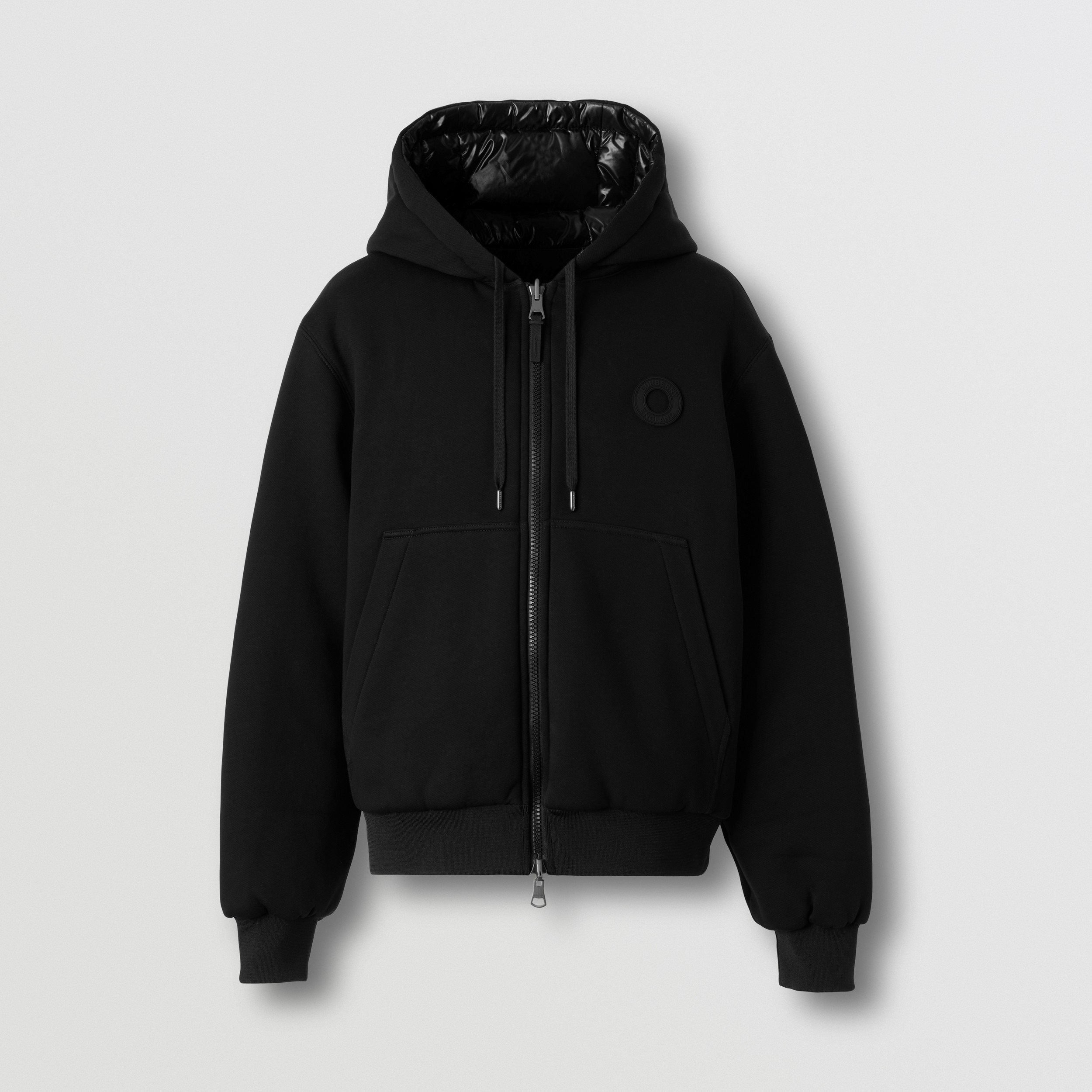 Reversible Cotton Blend Hooded Jacket in Black - Men | Burberry® Official - 4