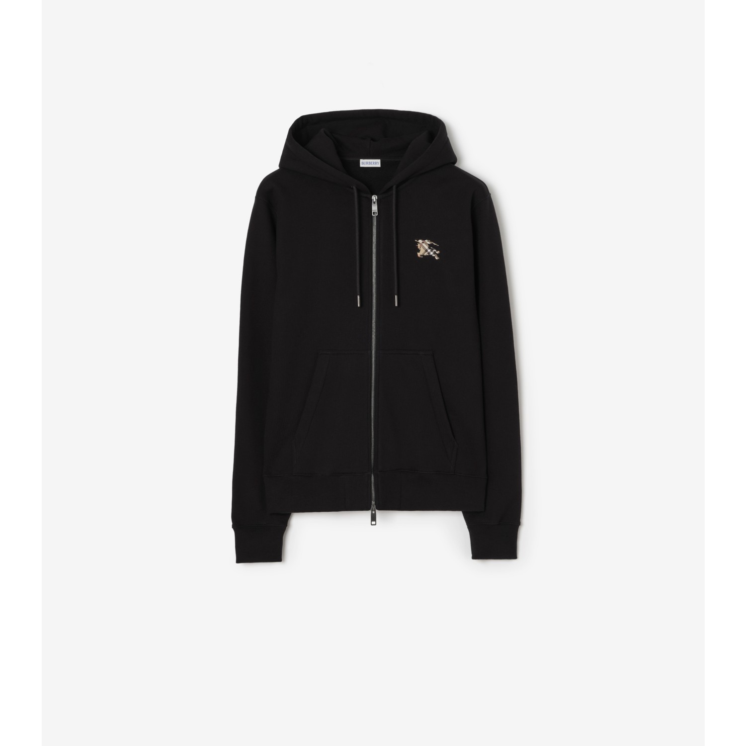 Check Knight Stamp Cotton Zip Hoodie