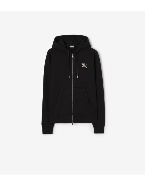 Hoodie zippé en coton Knight Check