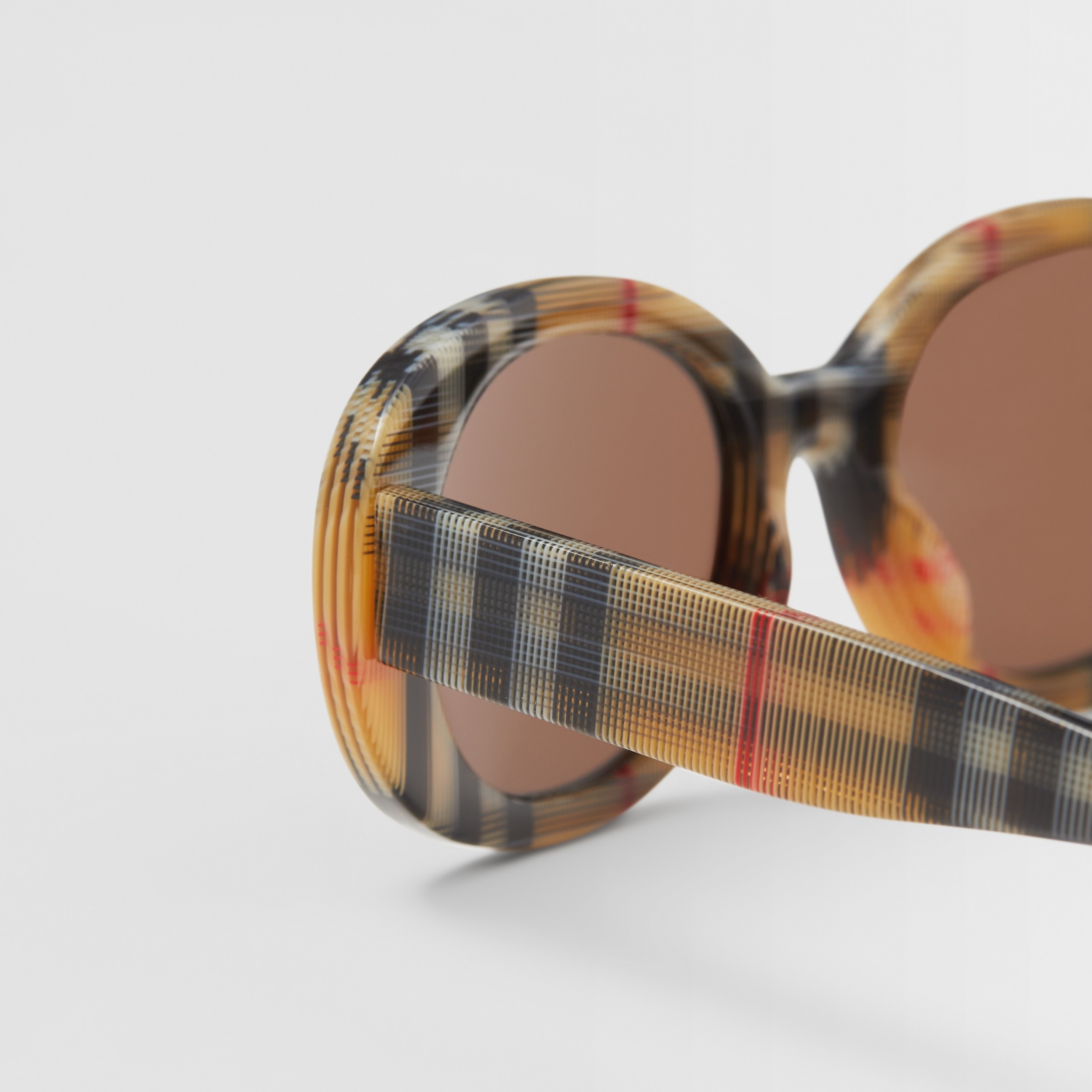Vintage Check Oval Frame Sunglasses in Antique Yellow - Children | Burberry® Official - 2
