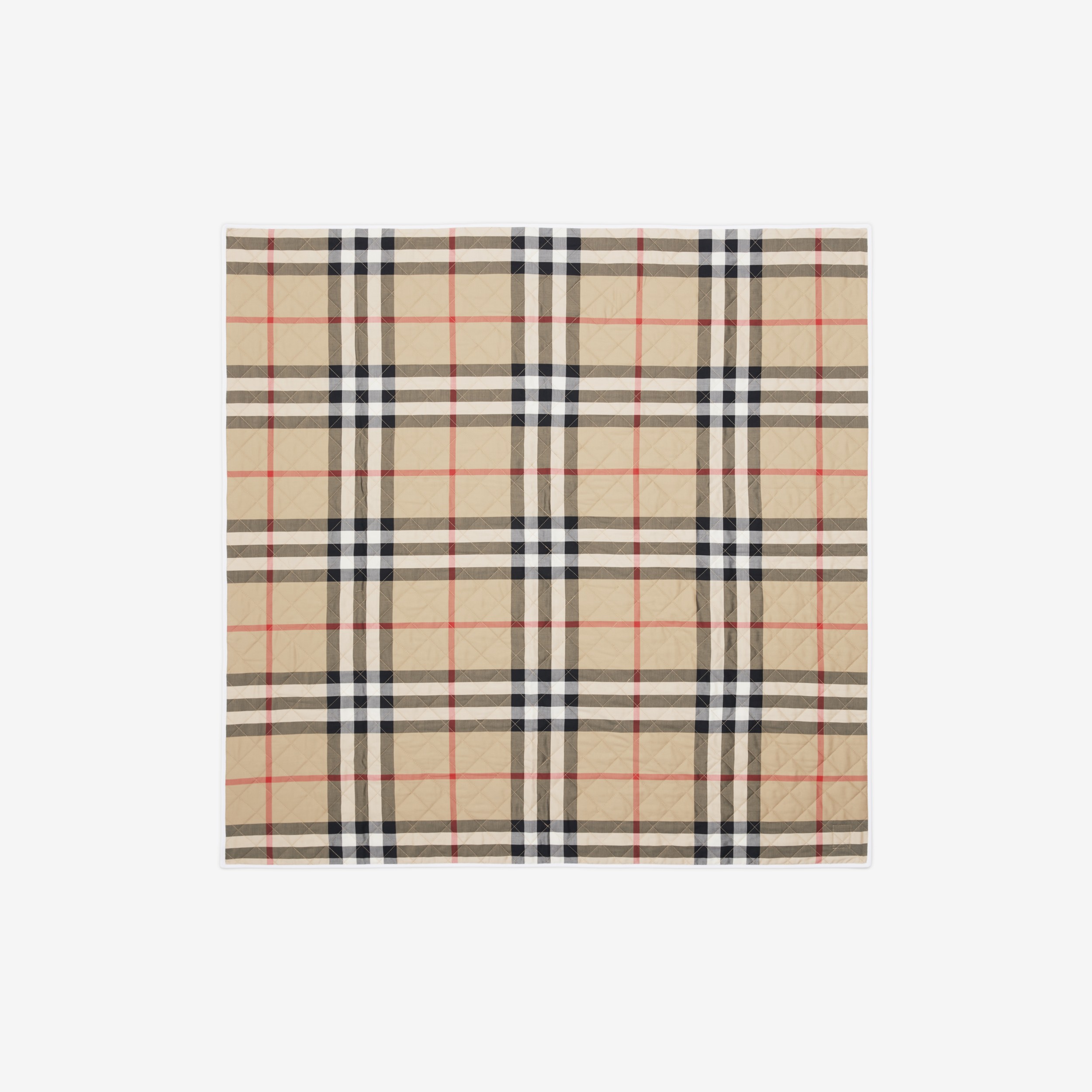 Check Diamond Quilted Cot Duvet in Archive Beige - Children | Burberry® Official - 3
