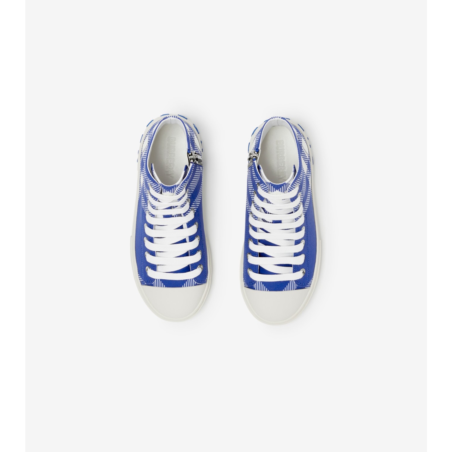 Check Cotton High-top Sneakers