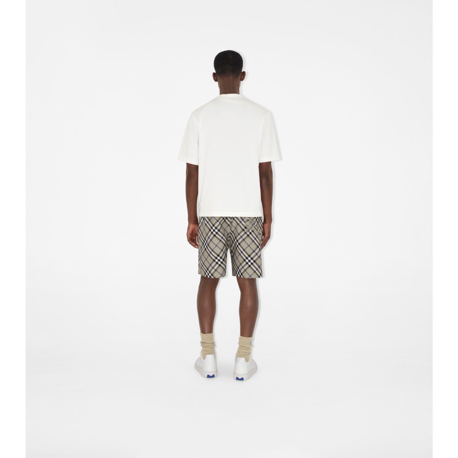 Check Shorts in Lichen - Men | Burberry® Official