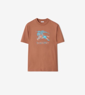 EKD Ombré Cotton T-shirt in Ginger brown Men Burberry® Official