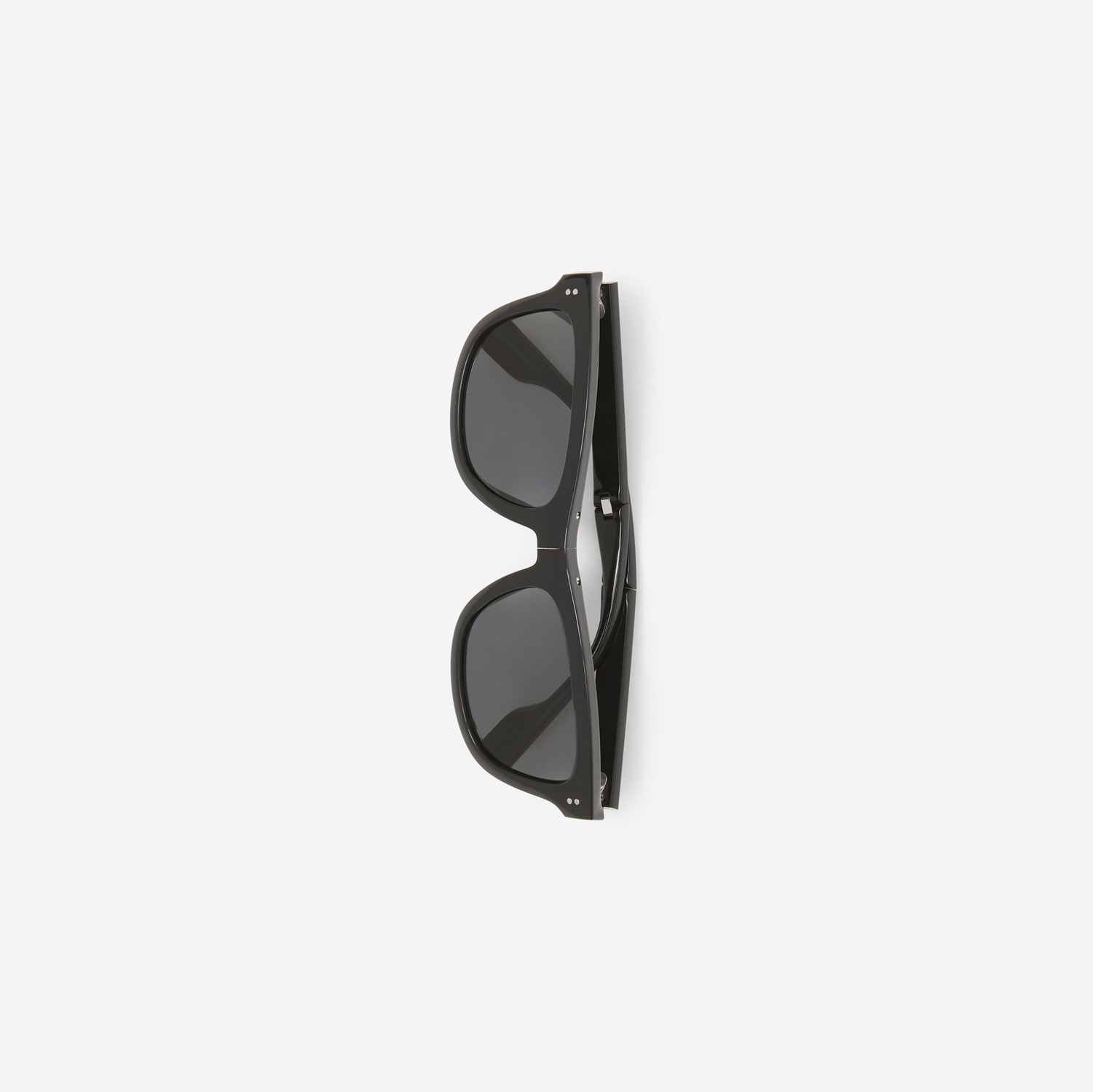 Óculos de sol dobráveis com armação quadrada e detalhe de logotipo (Preto) - Homens | Burberry® oficial