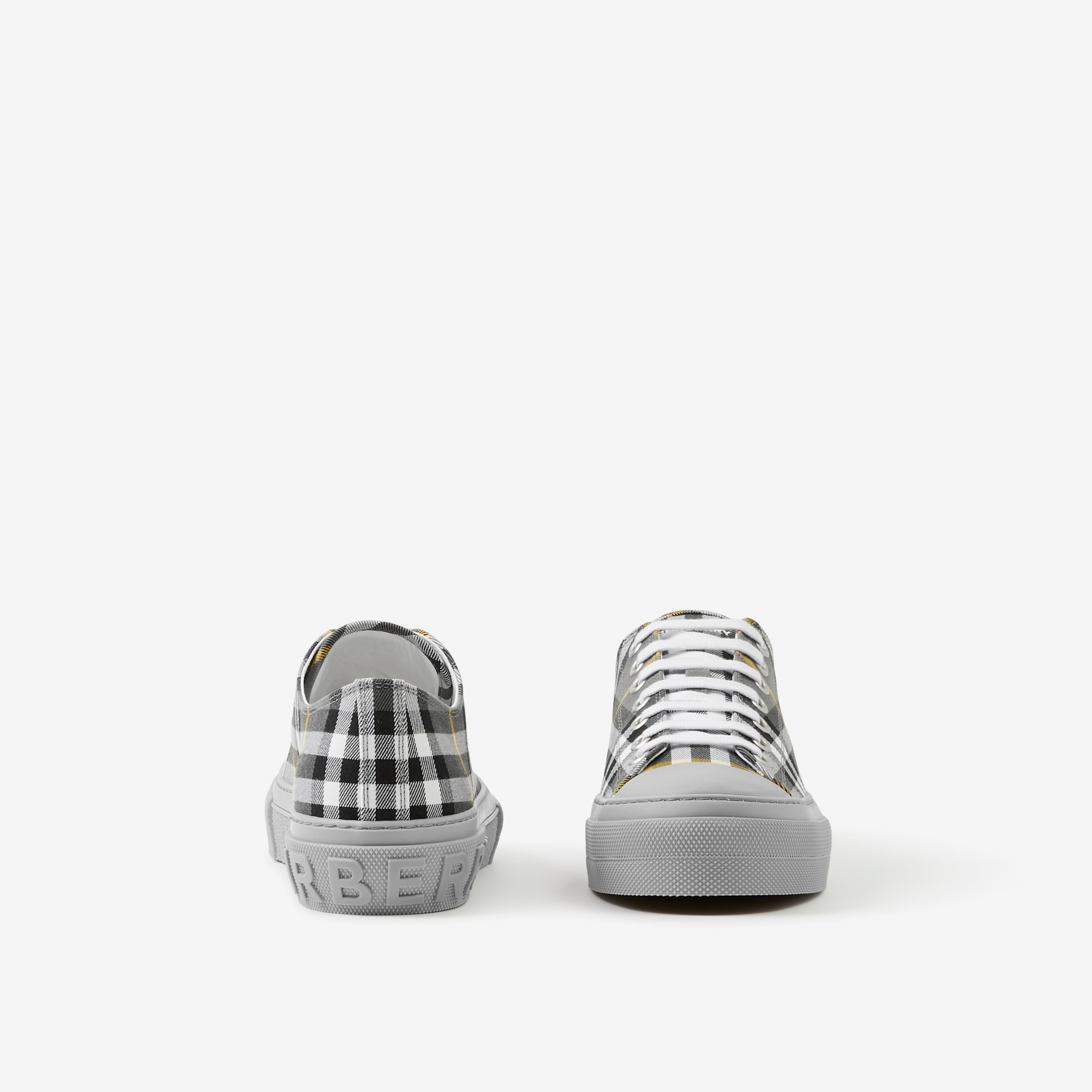Check Cotton Sneakers in Grey - Men | Burberry® Official - 4