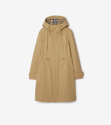 Nylon Cotton Whitby Parka in Flax - Women | Burberry® Official