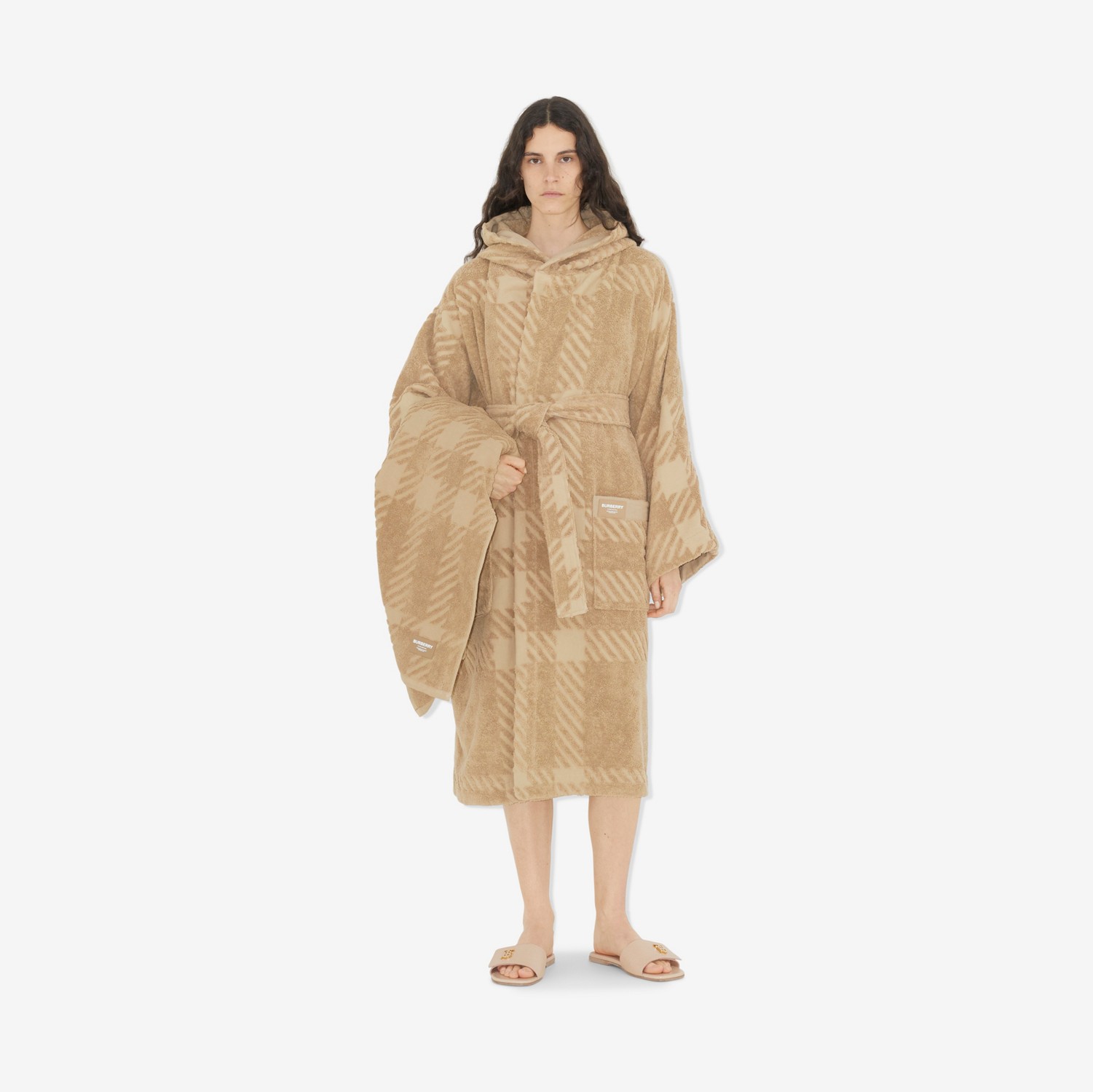 Check Cotton Jacquard Towel in Archive Beige | Burberry® Official