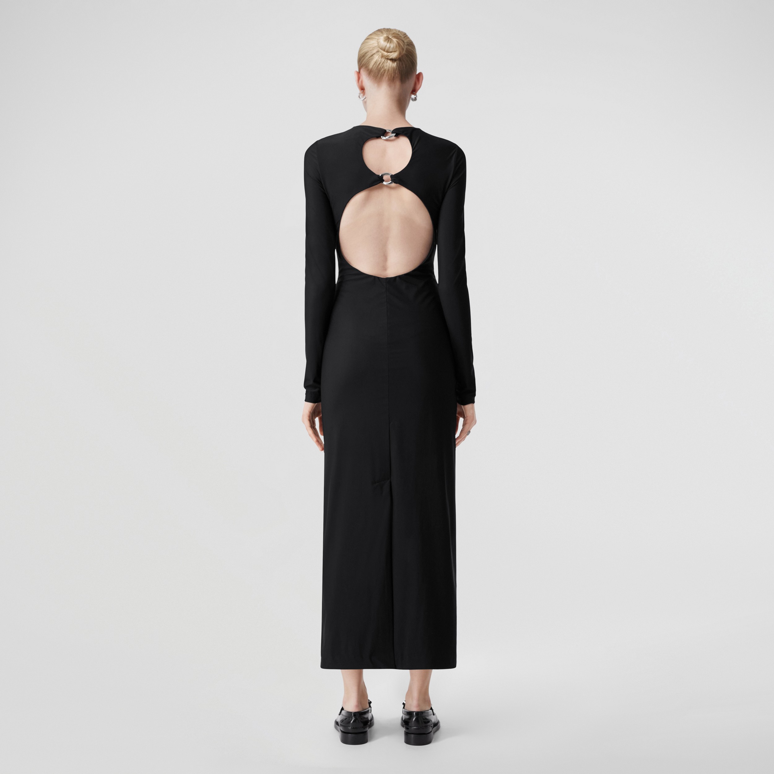 Robe en jersey stretch avec découpes et maillons (Noir) - Femme | Site officiel Burberry® - 3