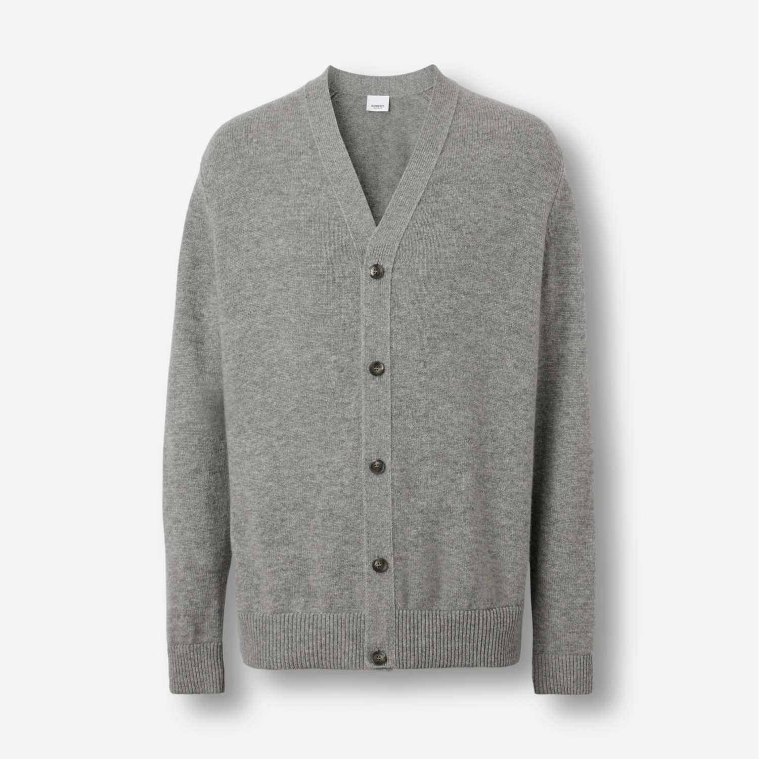 Monogram Motif Cashmere Cardigan in Light grey melange - Men | Burberry ...