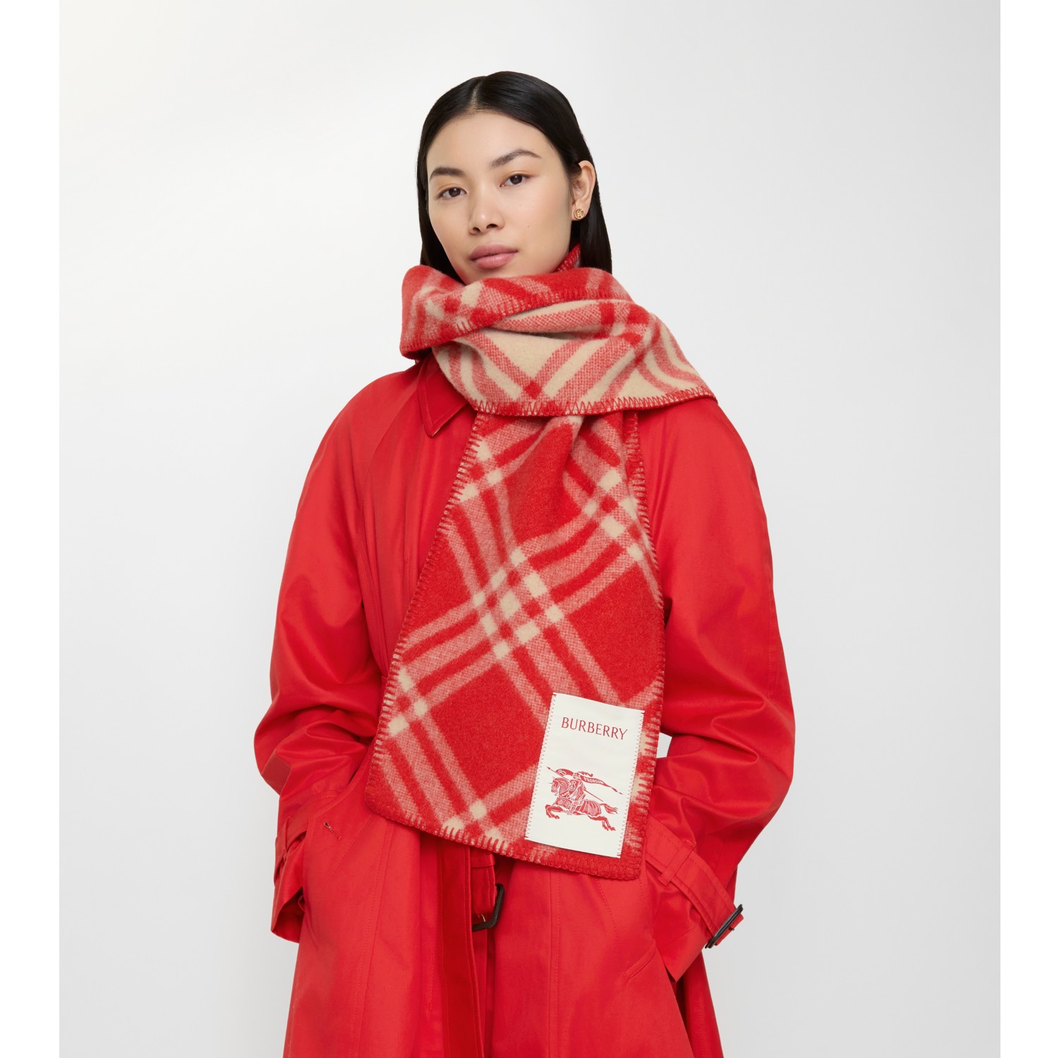 Wollschal mit Karomuster