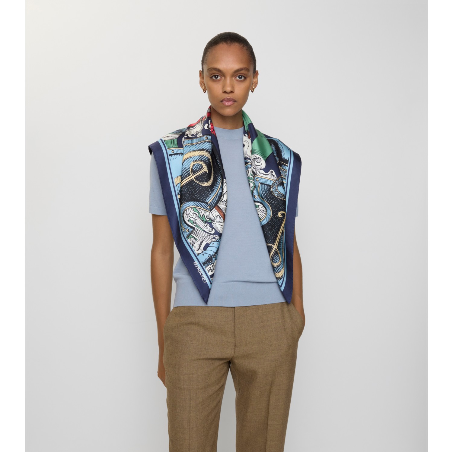 Etched Knight Silk Scarf