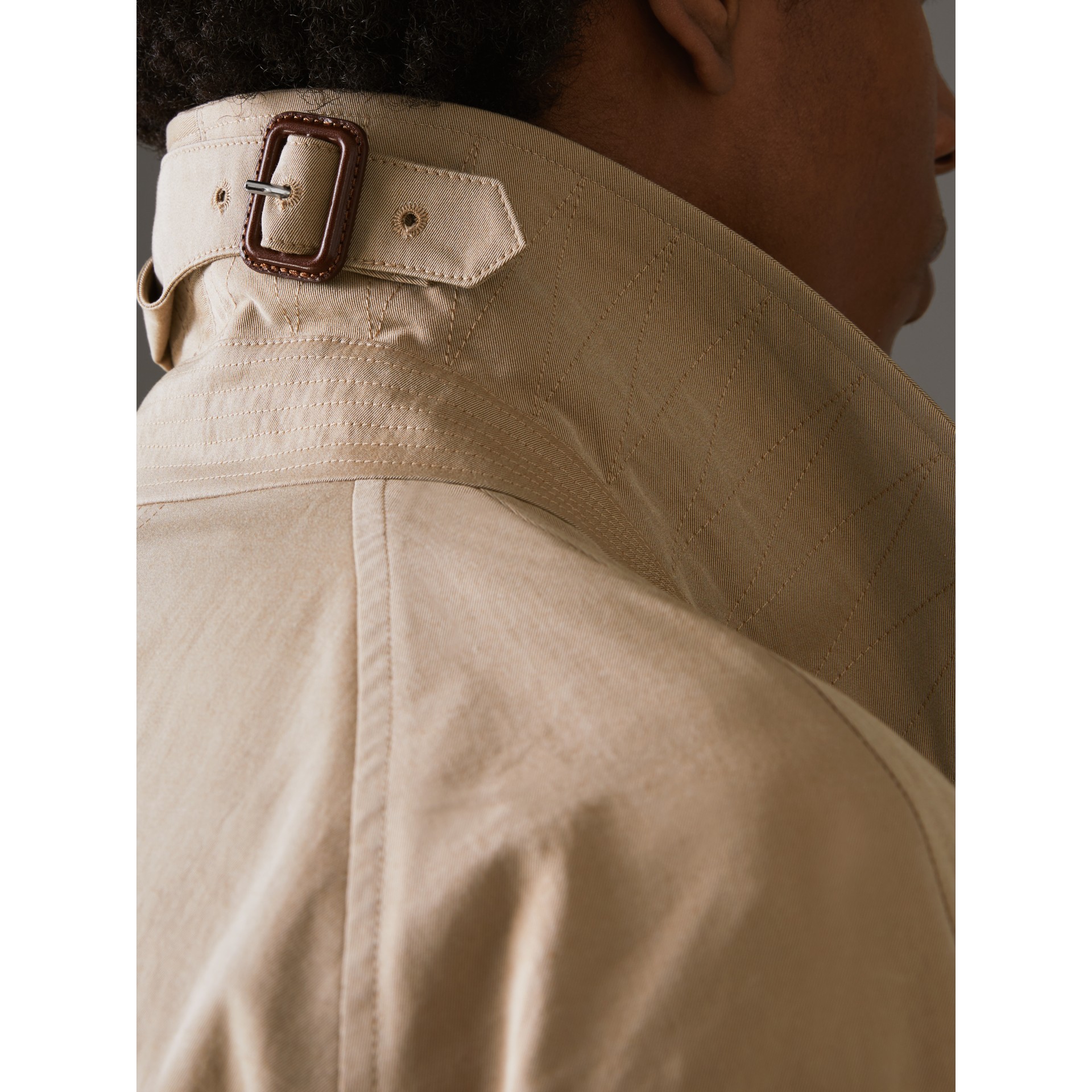 Archiveprintlined Tropical Gabardine Car Coat in Camel Men