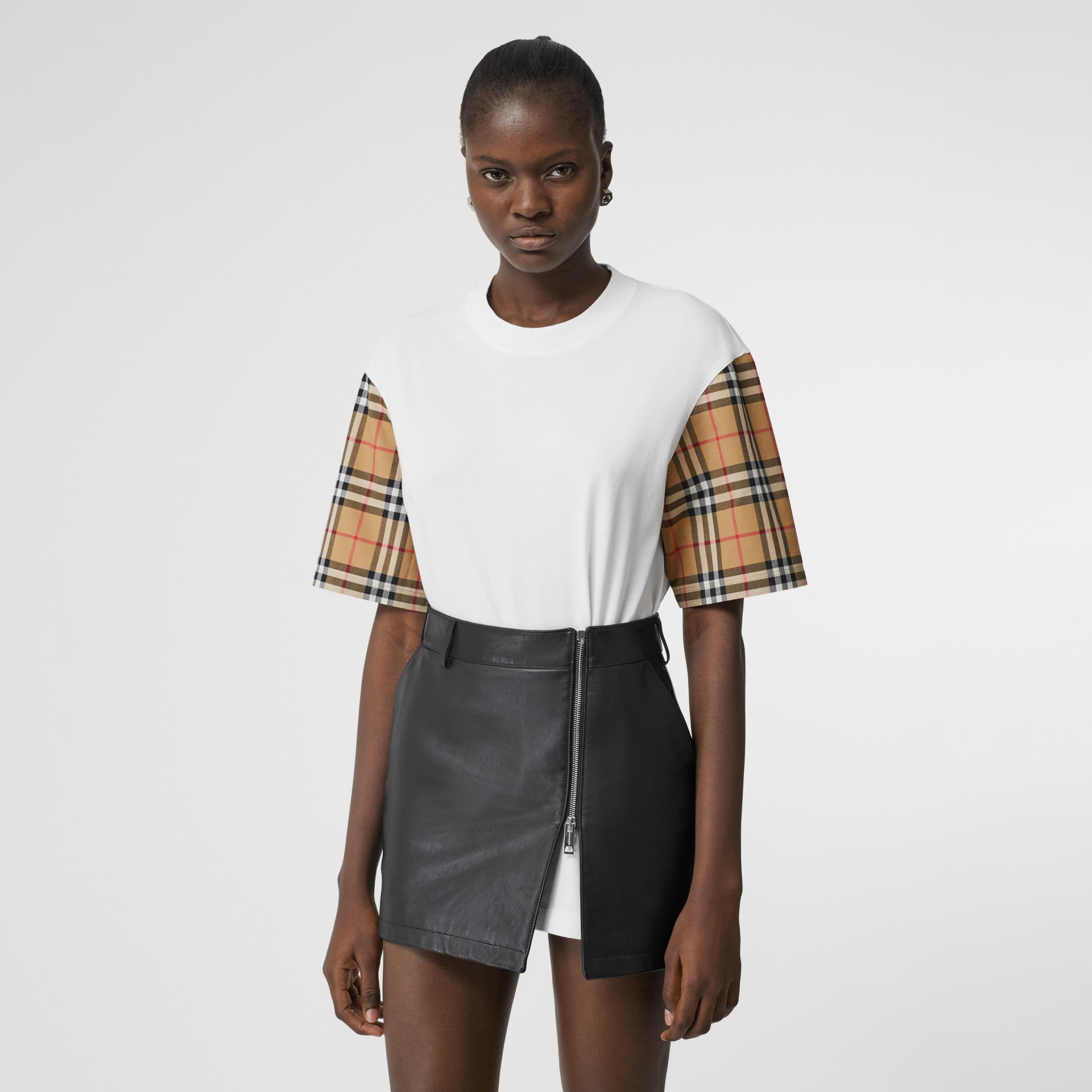 burberry white check shirt