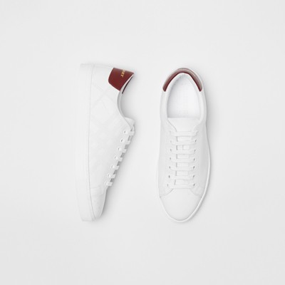 White leather perforated sneakers Clearance