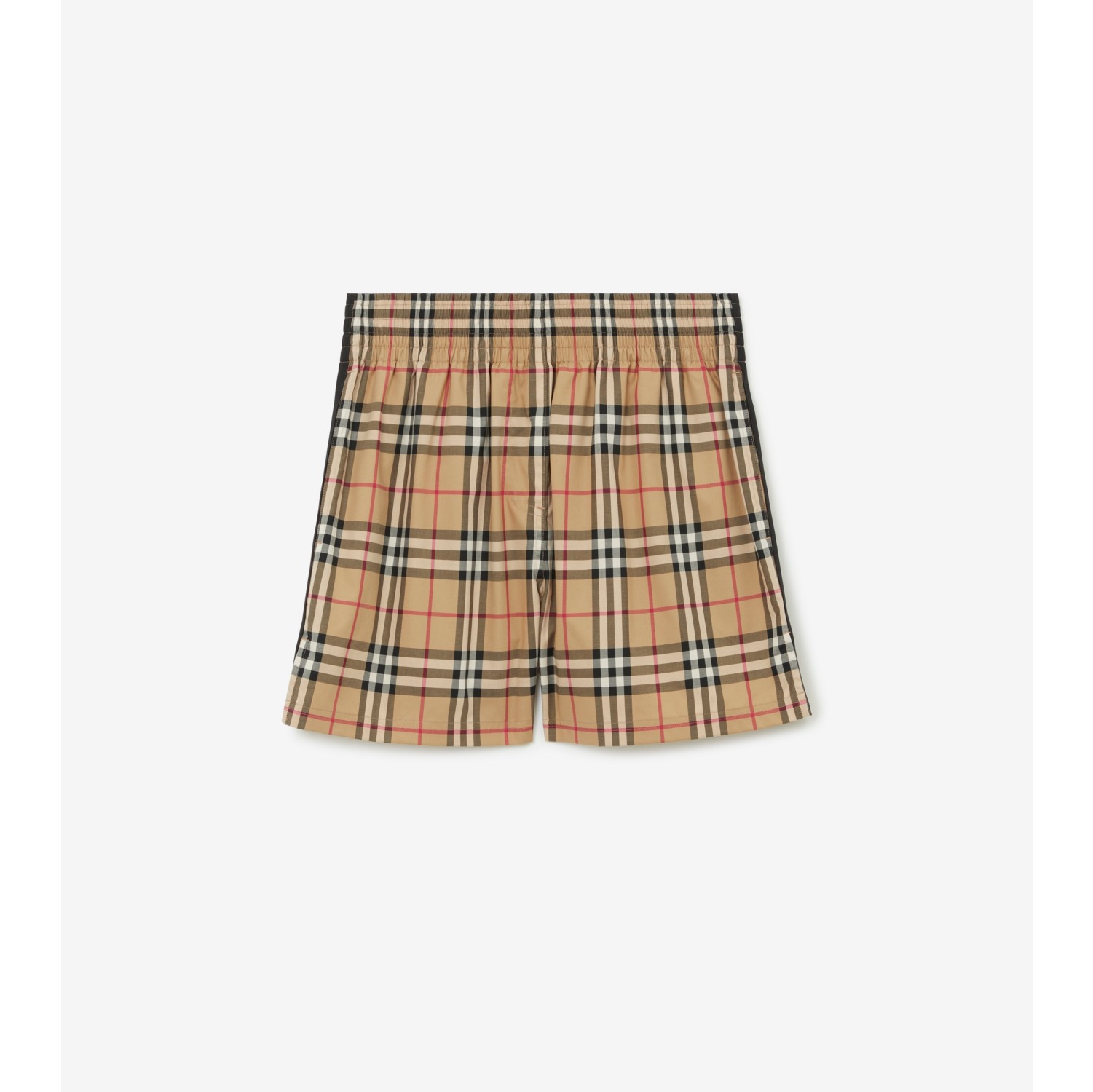 Side Stripe Vintage Check Stretch Cotton Shorts in Archive beige - Women |  Burberry® Official