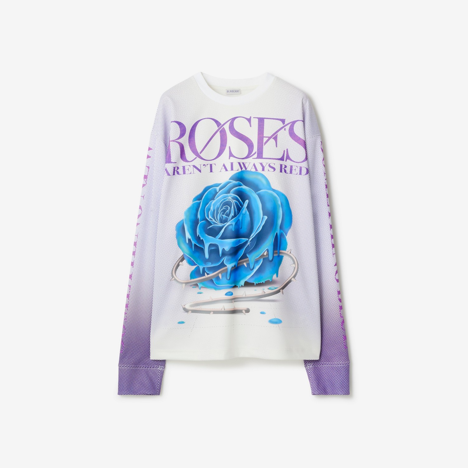Blusa com estampa de rosa (Royal) - Mulheres | Burberry® oficial