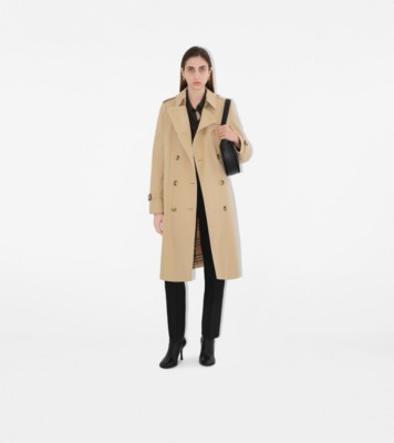 Long Kensington Heritage Trench Coat in Honey Women Burberry Official