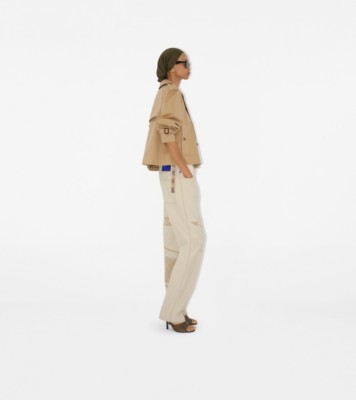 クロップド ギャバジン トレンチジャケット (ハニー) - ウィメンズ