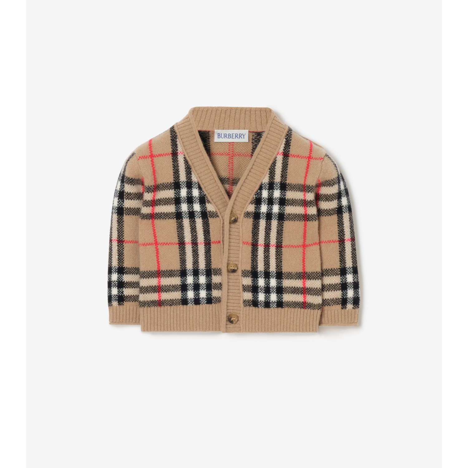 Check Wool Cashmere Cardigan
