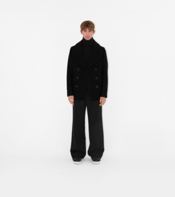 Burberry black best sale pea coat