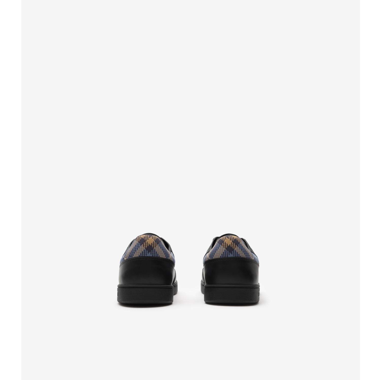 Leather Set Sneakers​ in Black/wave blue - Men | Burberry® Official
