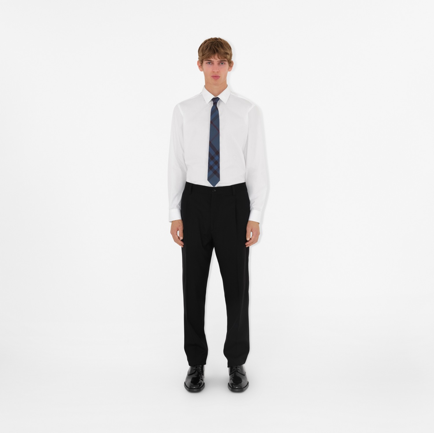 Check Silk Tie in Rich navy - Men | Burberry® Official