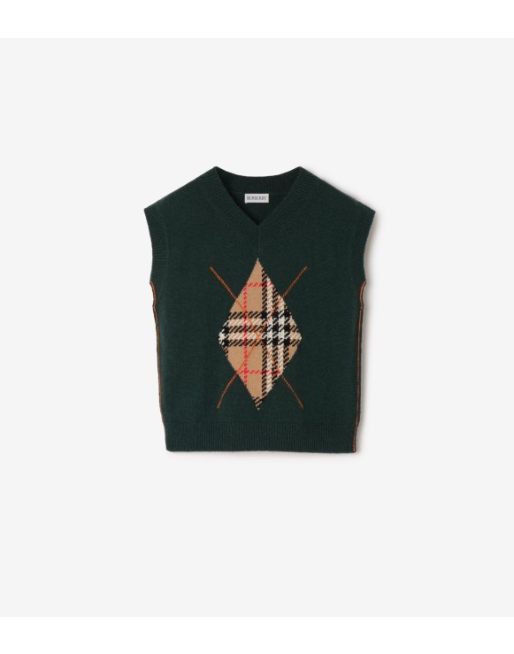Argyle Wool Cashmere Sweater Vest