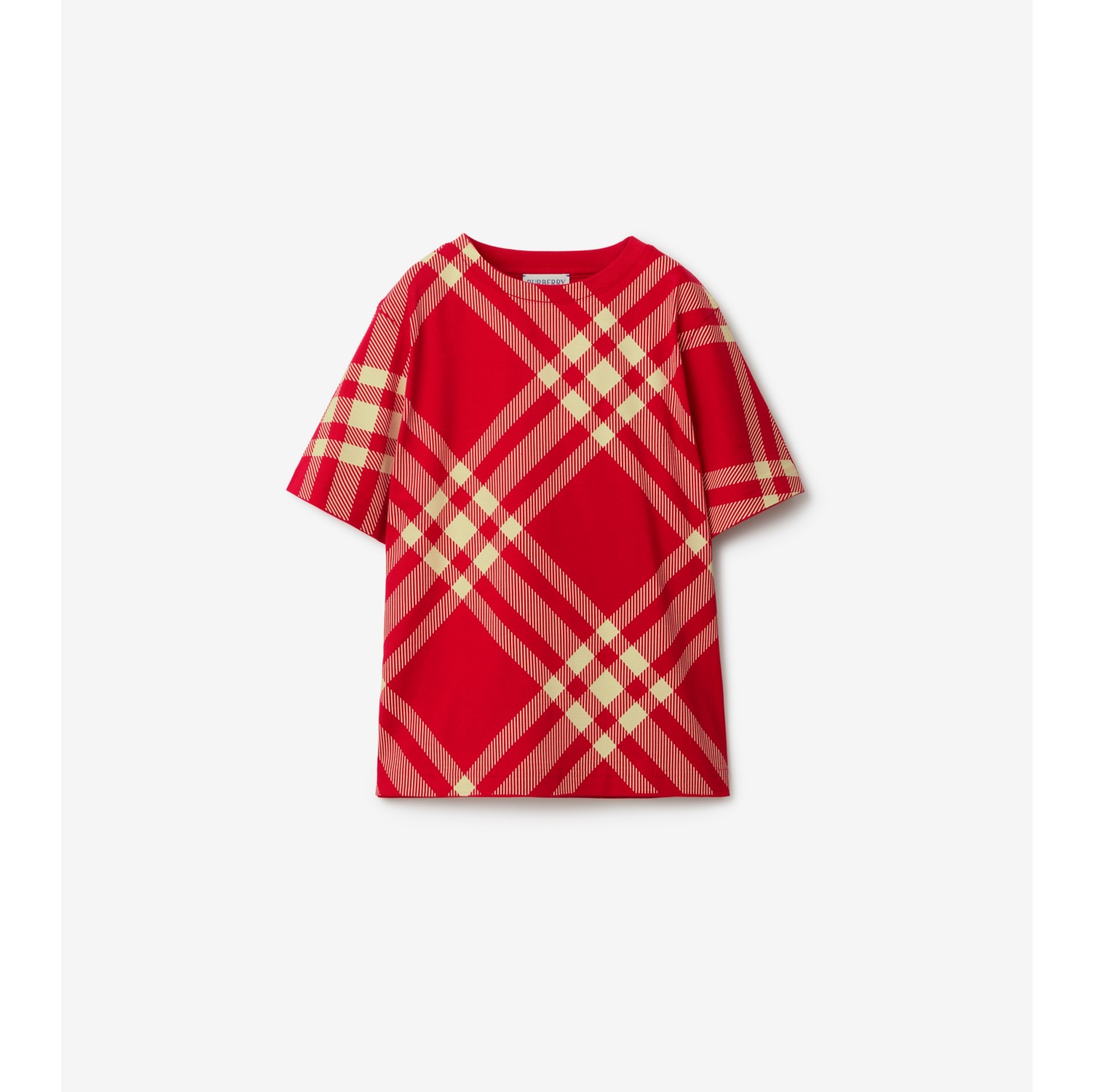 Check Cotton T-shirt in Pillar | Burberry® Official