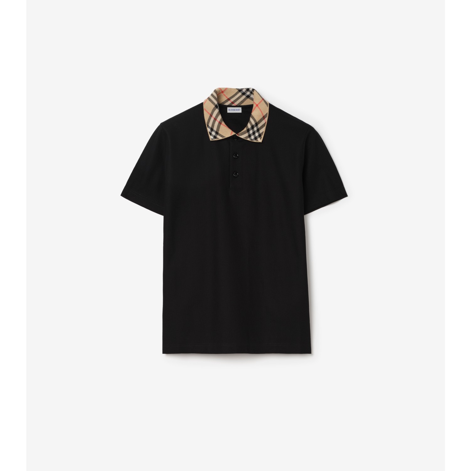 Polo in cotone con colletto Check