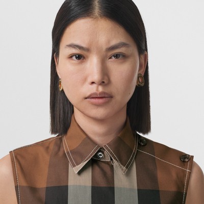 burberry check cotton shirt dress