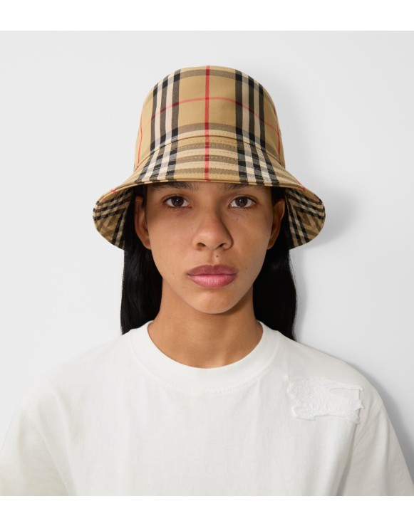 Vintage Check Technical Cotton Bucket Hat