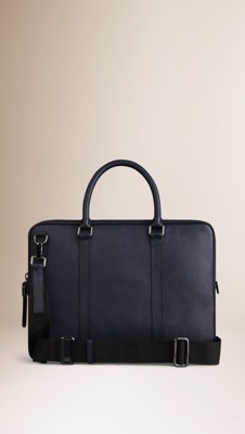 London Leather Crossbody Briefcase Navy | Burberry